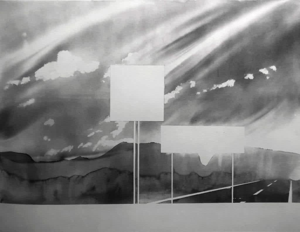 Alfred Leslie, Towards Mt. Sugarloaf, Deerfield, Massachusetts (from 100 Views Along the Road), 1983