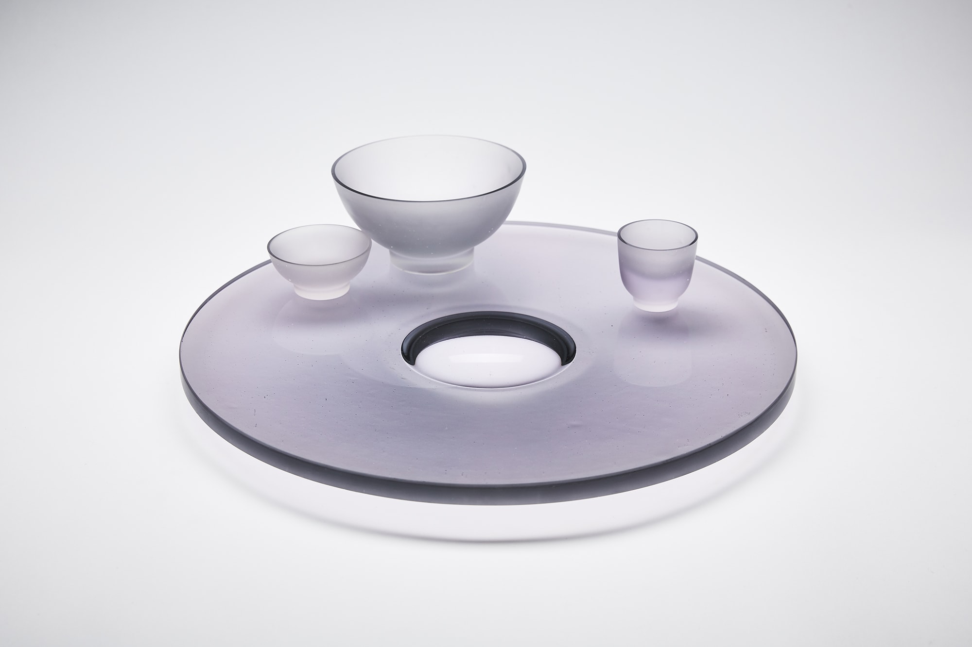 Celia Dowson, Platter & Three Bowls in Lavender Grey, 2019