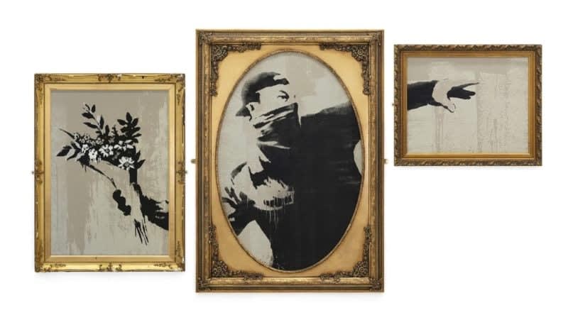 Banksy, Flower Thrower Triptych, 2019
