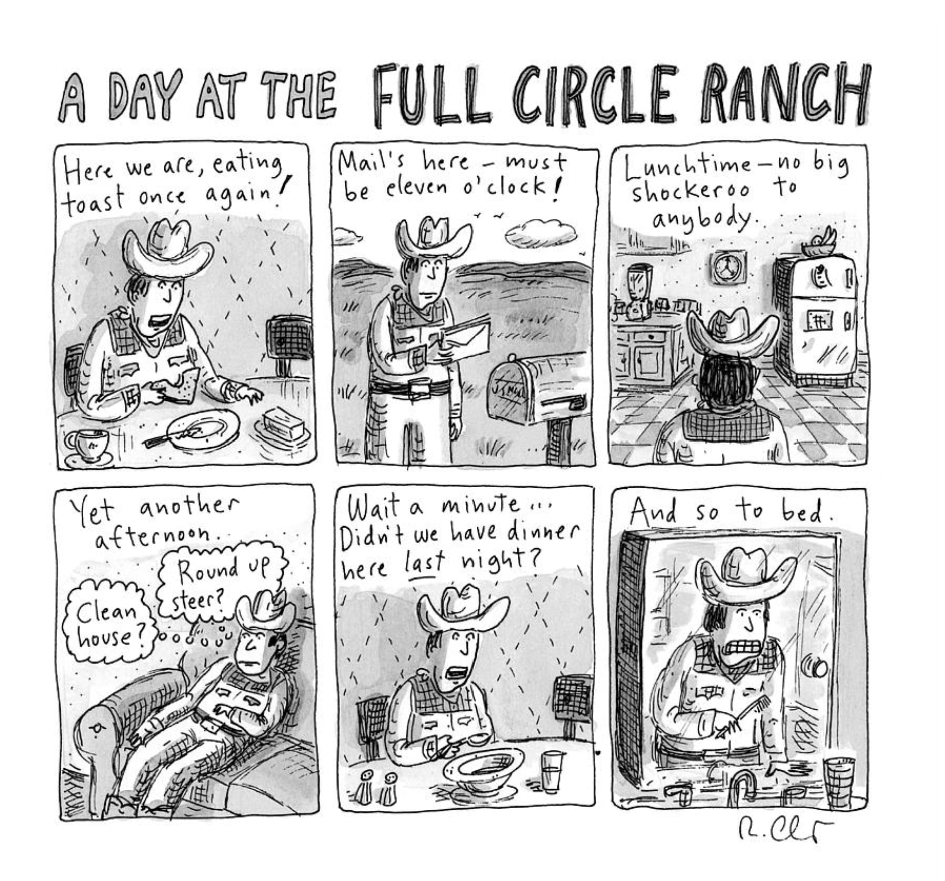 Roz Chast, A Day at the Full Circle Ranch, 2020, May 18