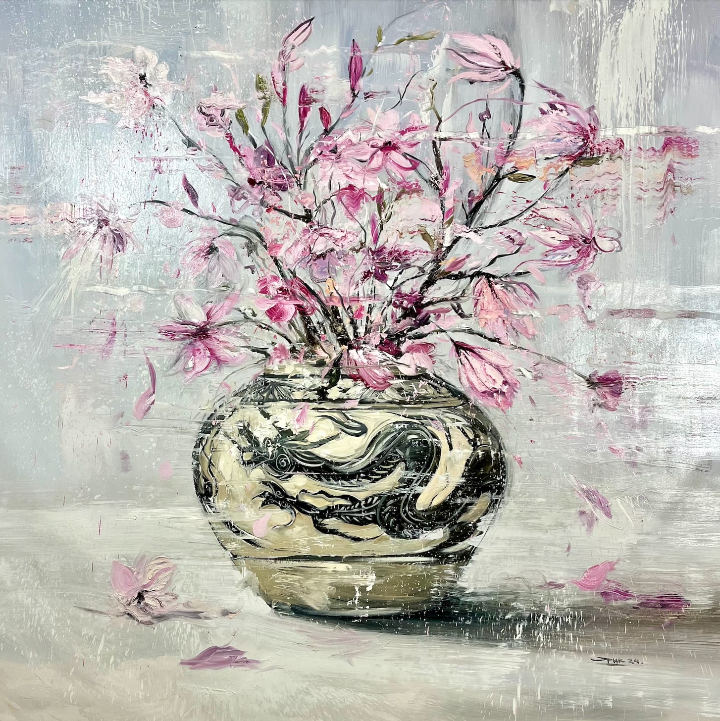 Eric Alfaro, Flowering branches, 2024