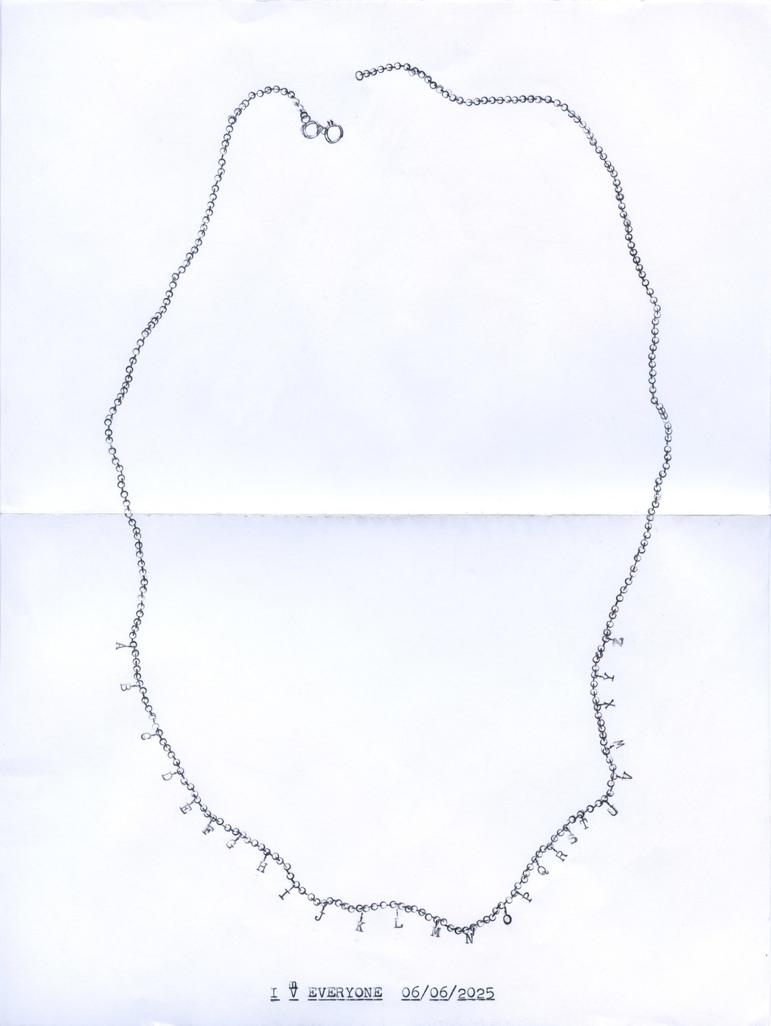 Lenka Clayton, I Love Everyone in the series "Typewriter Drawings" , 2025