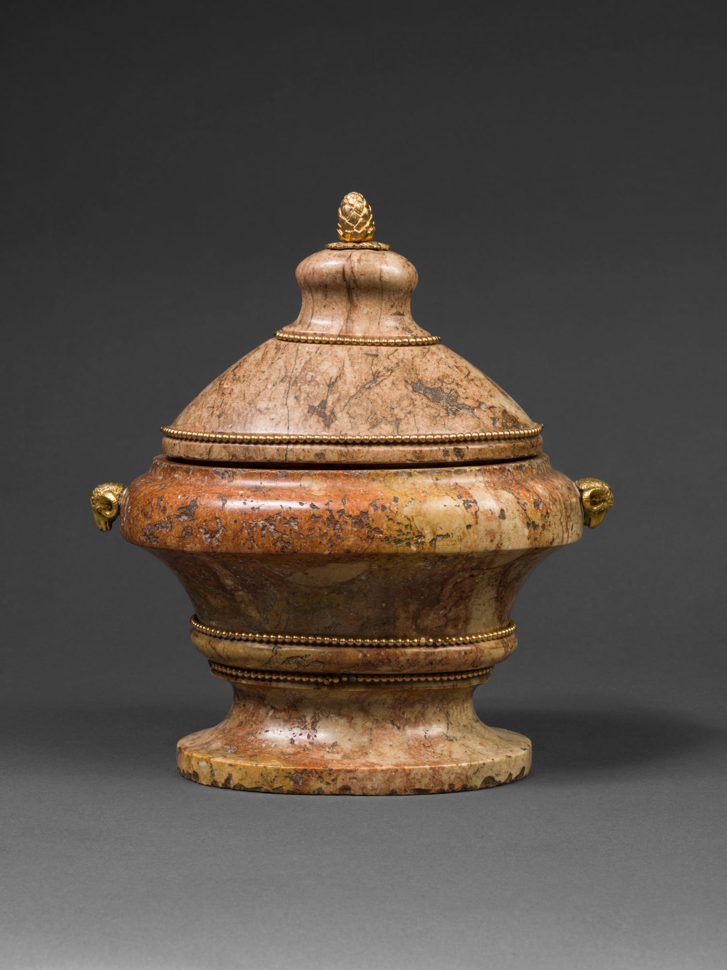 Marble urn with lid and bronze mounts , Italy, 18th Century