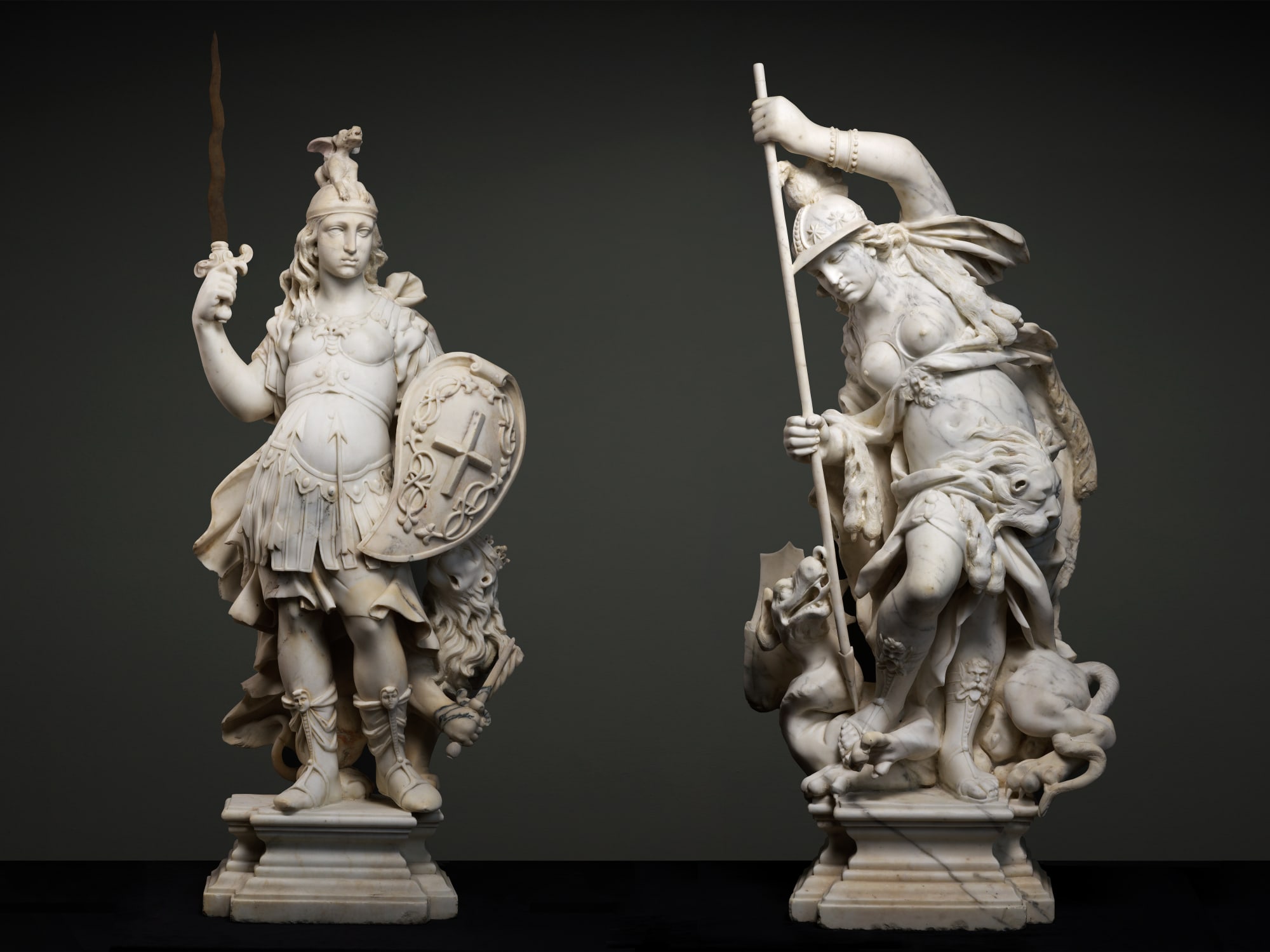 ALLEGORICAL FIGURES OF SABAUDIA AND PEDEMONTIUM, Piedmont, late 17th Century