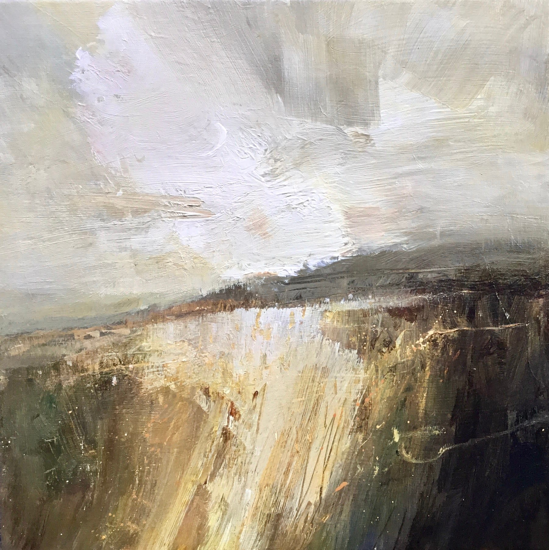 Richard Barrett, Fields under the Hill (30 x 30cm), 2024