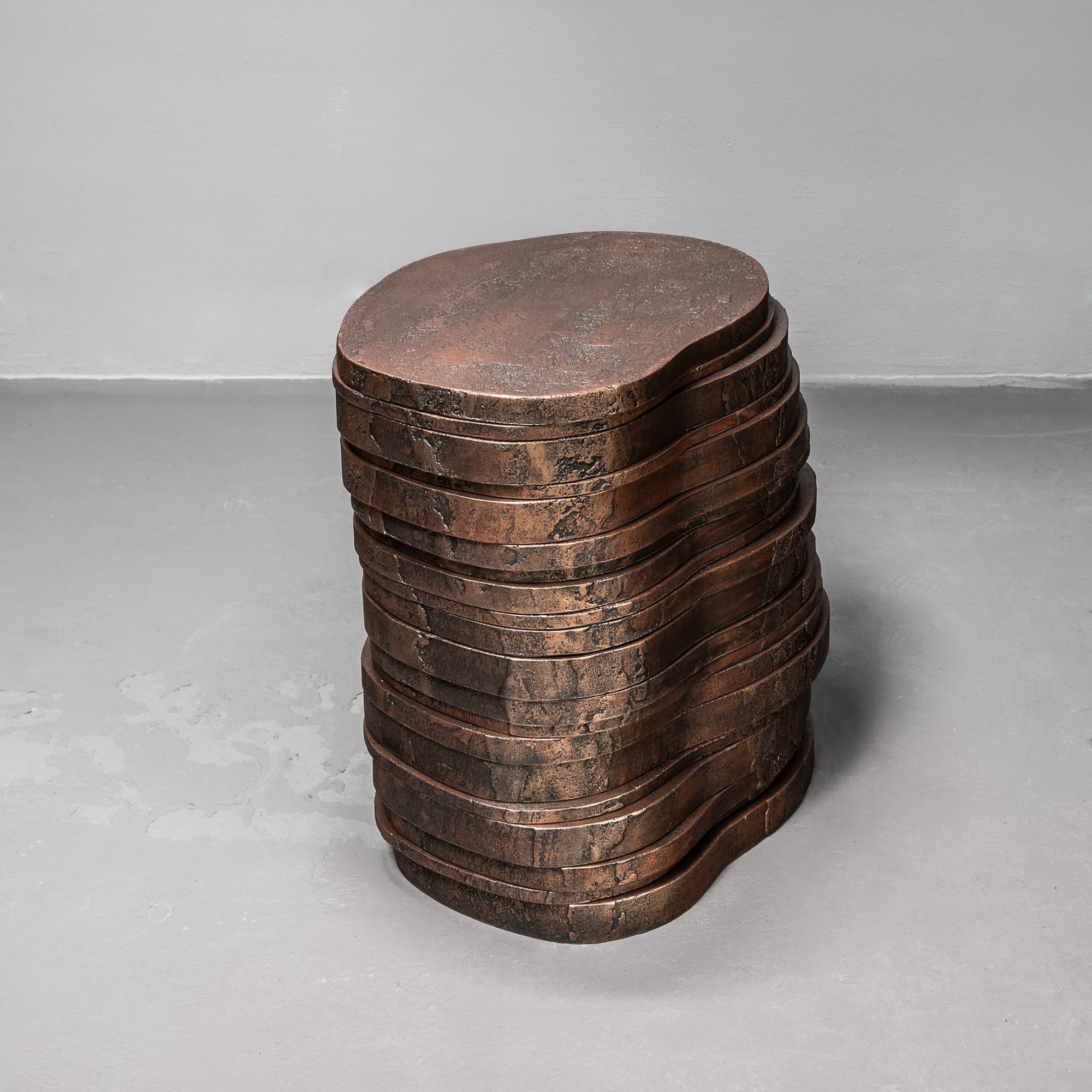 Pierre Bonnefille, Tabouret Stone Strates A - Cuivre Natif, 2019