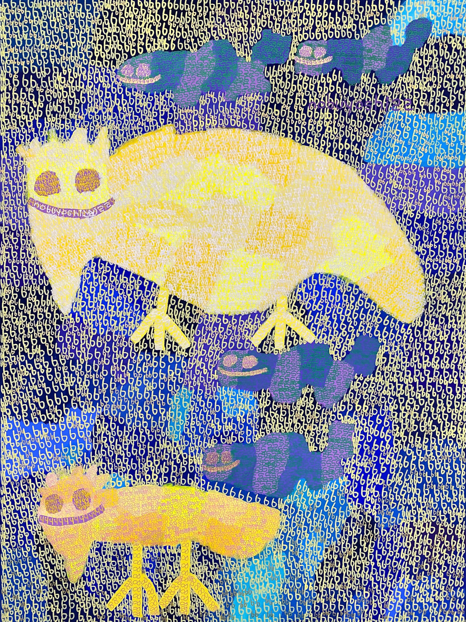 King Nobuyoshi Godwin, The Wild Birds Are Having A Great Day Because They Are With The Sharks "66", 2021