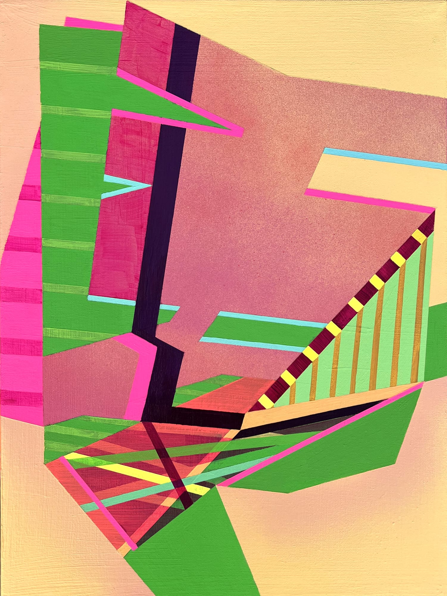 Jennifer Small, A Row of Picnic Tables and the House Next Door, 2021