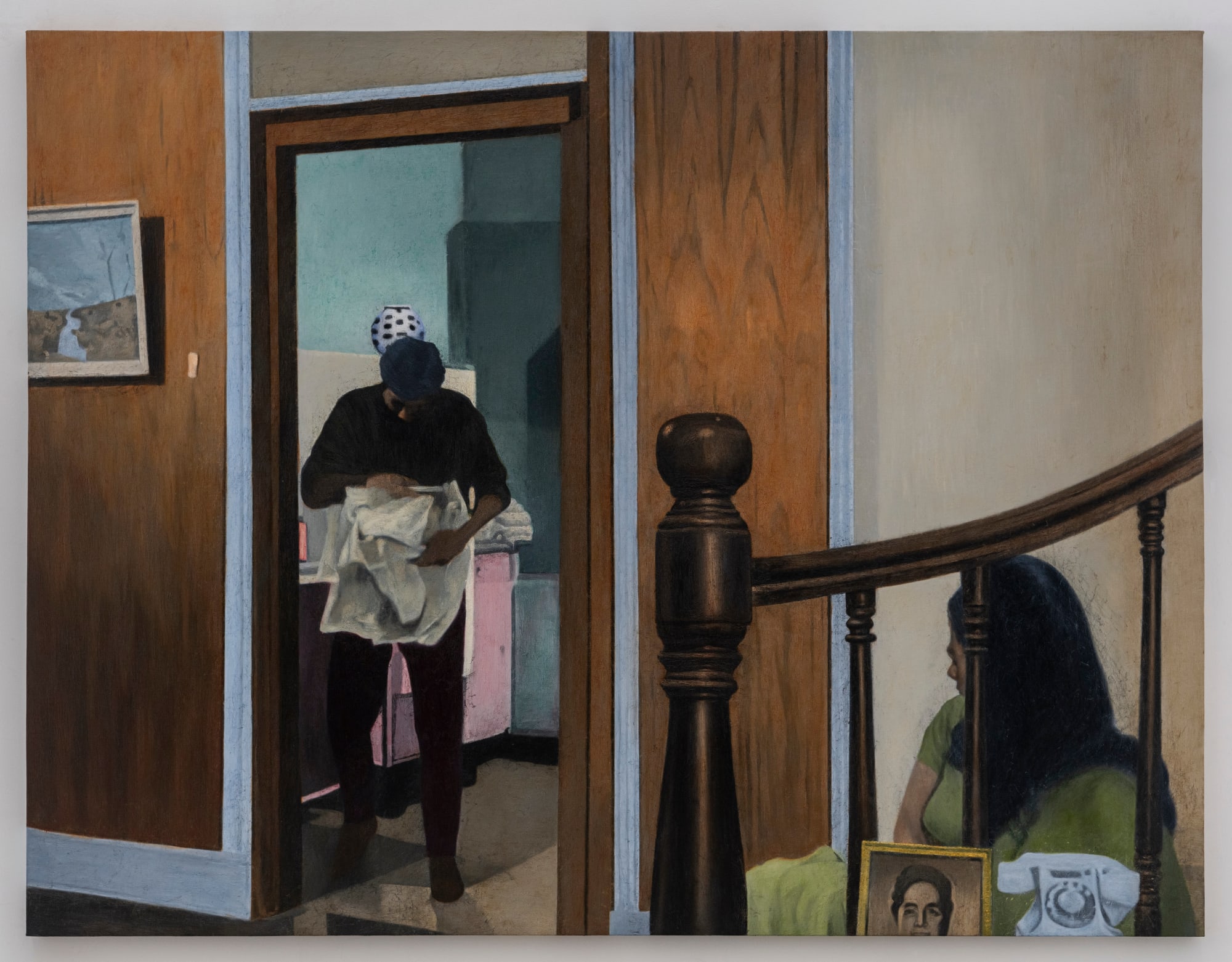 Atul Dodiya, Dilip Roy in Mrs. Jagmohan's kitchen, 2020-2022