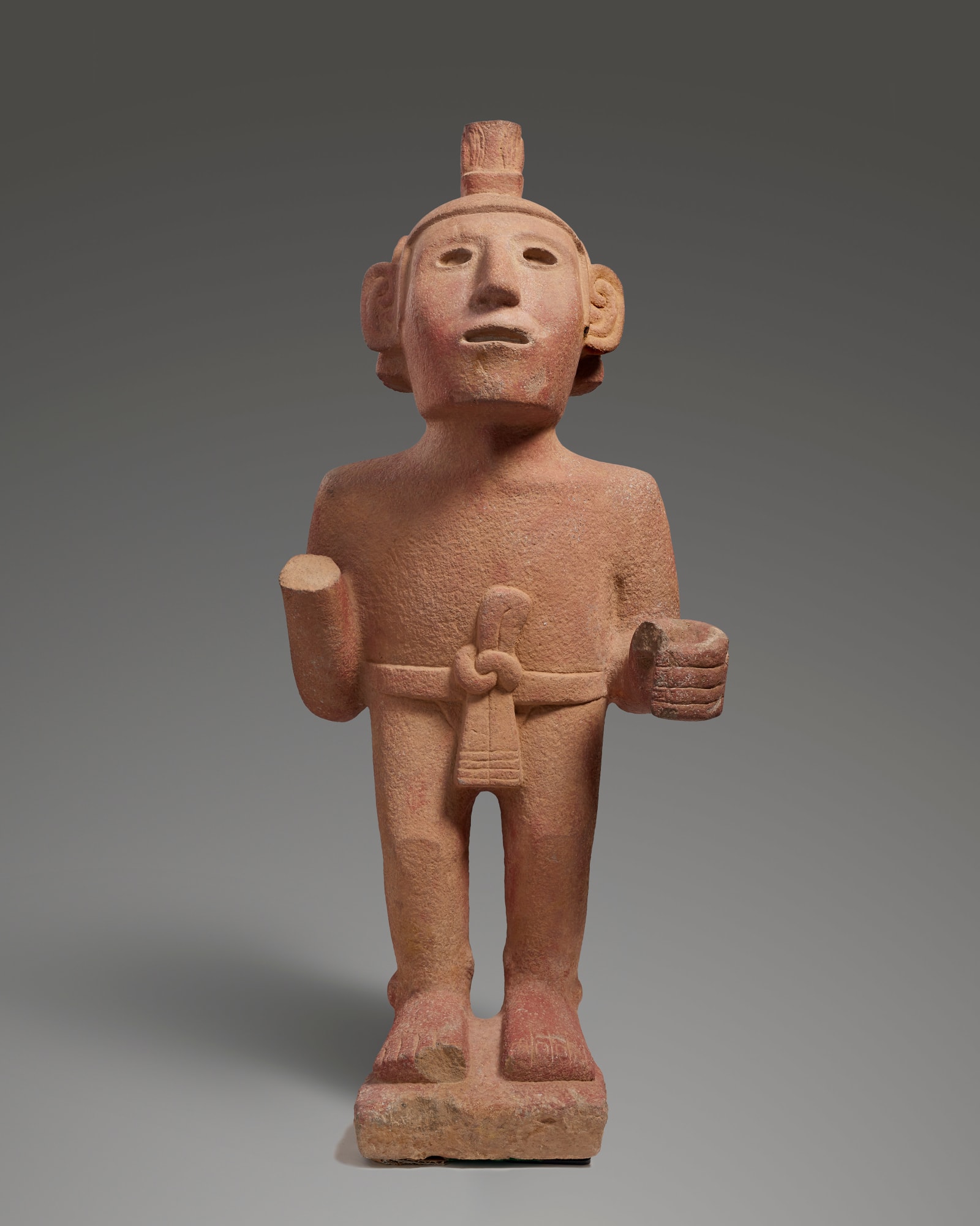 2. Standing Sculpture of Aztec God (Macuilxochitl) Aztec, Late Post-Classic Period, 1200 - 1500 A.D.