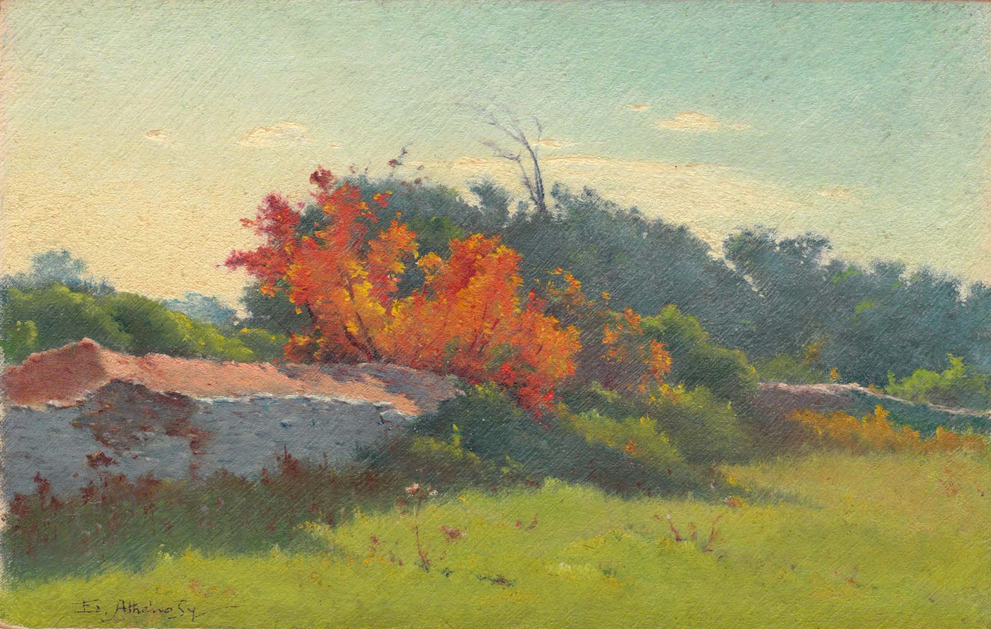 EDOUARD ATHÉNOSY, Old wall, 1911