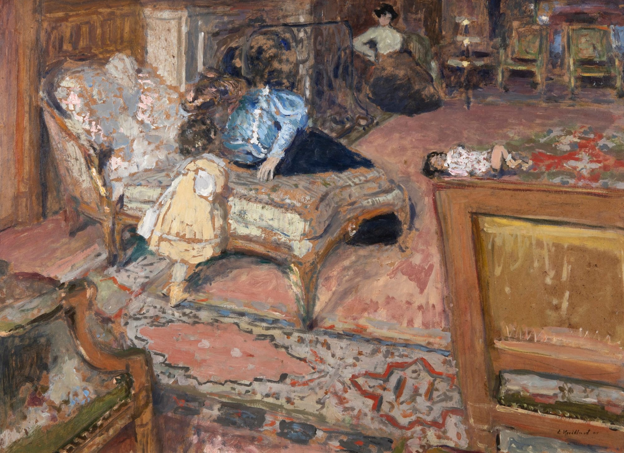 Edouard Vuillard, Confidence, les enfants Bernheim au salon, 1905