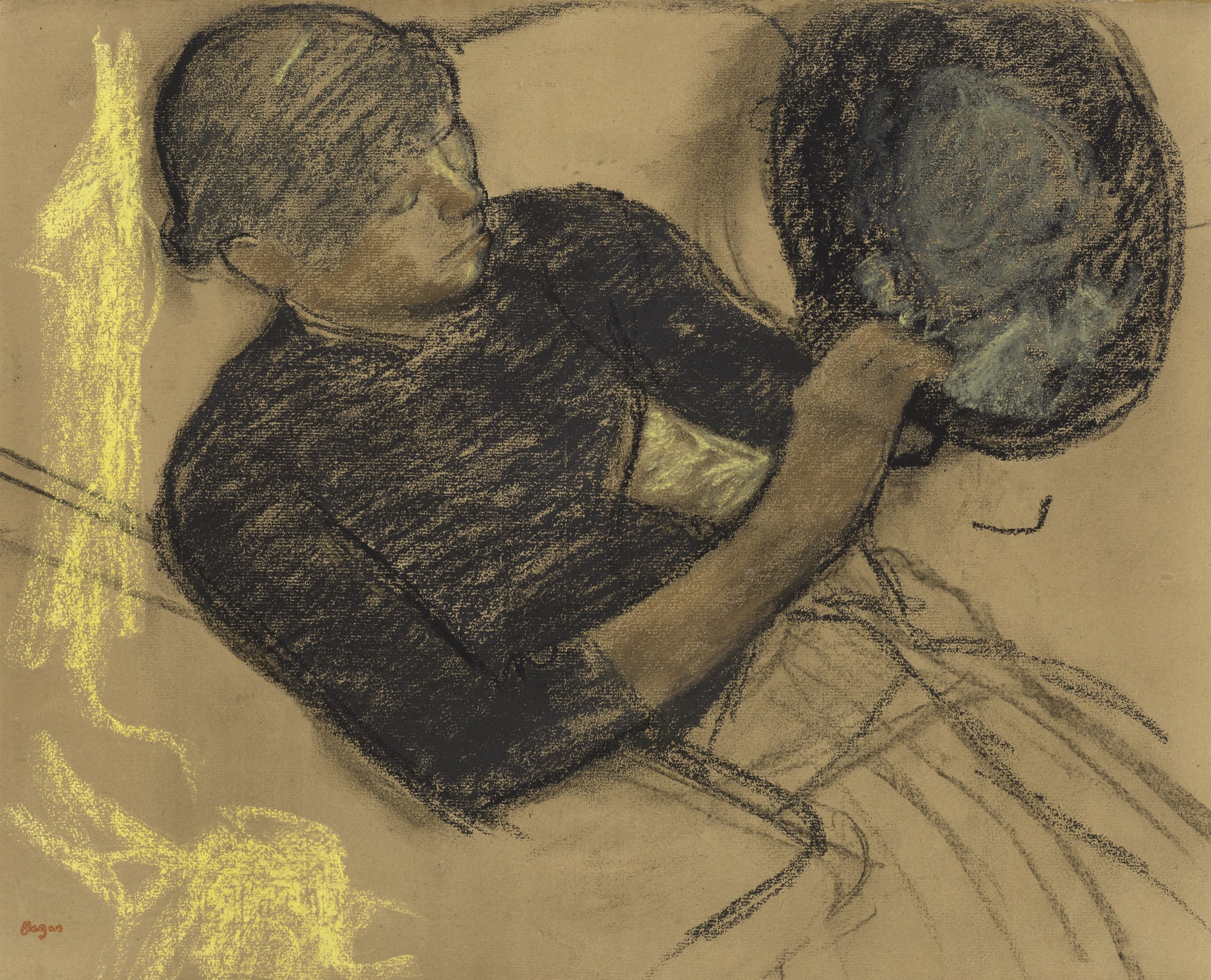 Edgar Degas, Chez la modiste (modiste garnissant un chapeau), c.1885