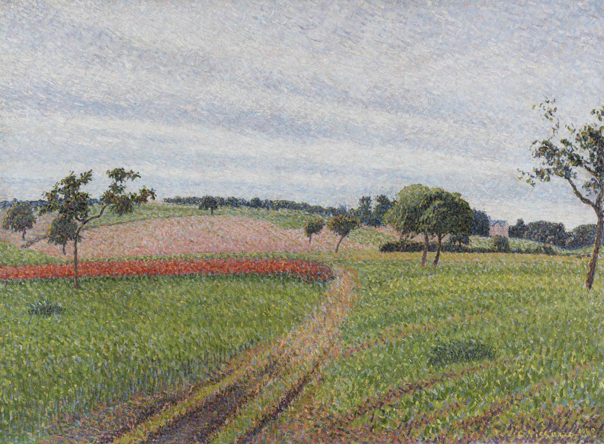 Camille Pissarro, Les Coteaux de Thierceville, temps gris, 1888