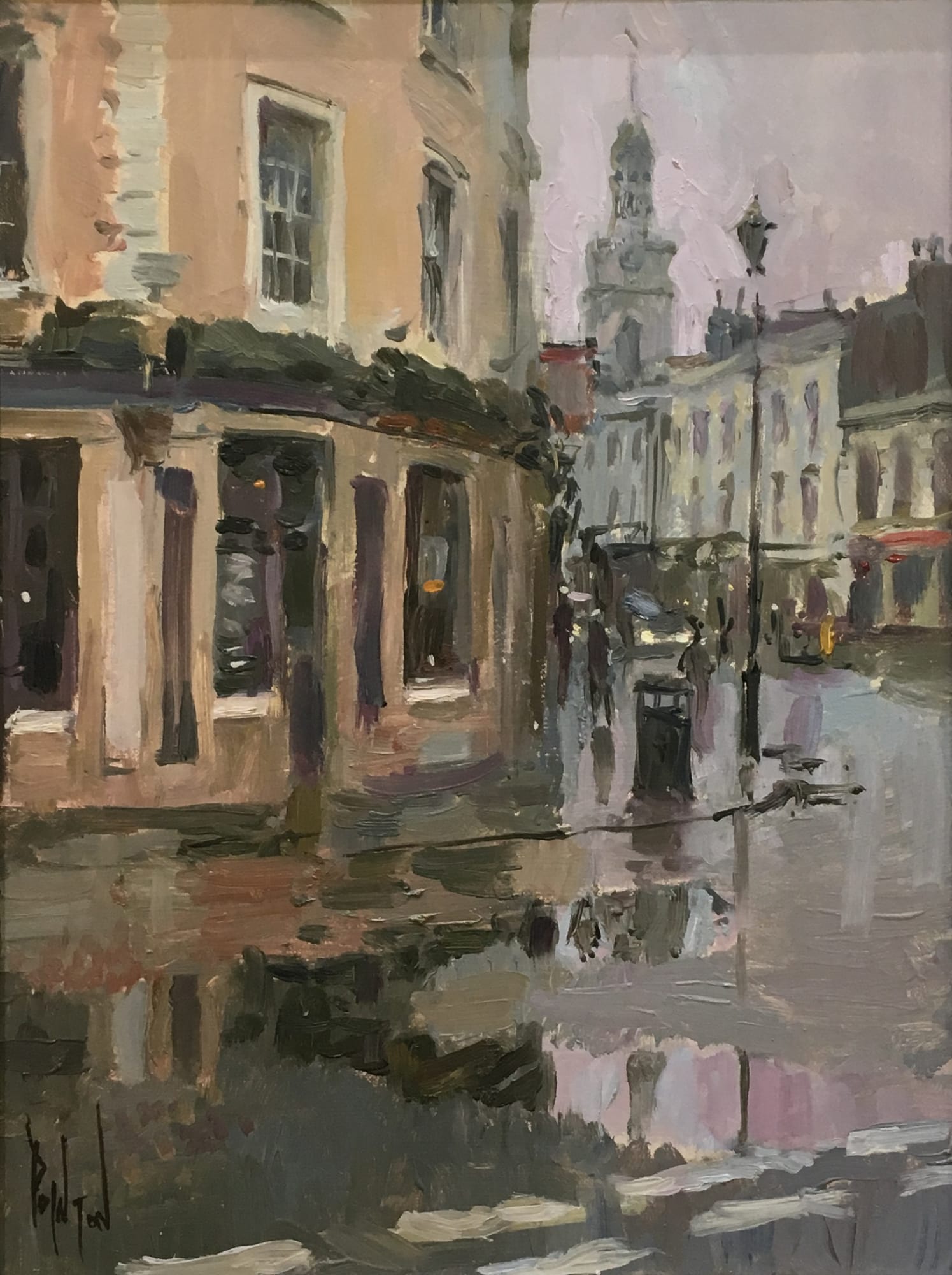 Rob Pointon AROI RBSA MAFA, April Drizzle, Greenwich High Street, 2018