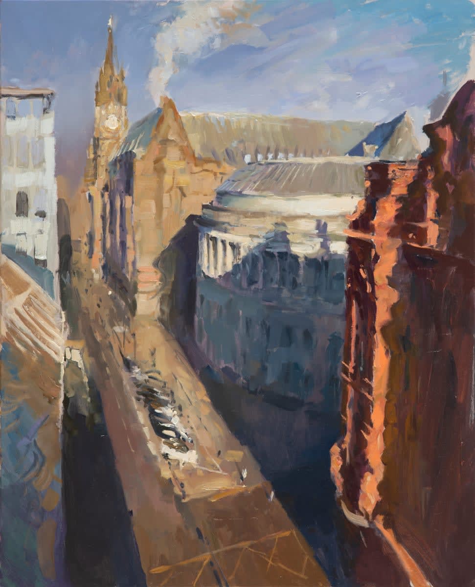 Rob Pointon ROI, Winter Sun on Central Library, 09/2020