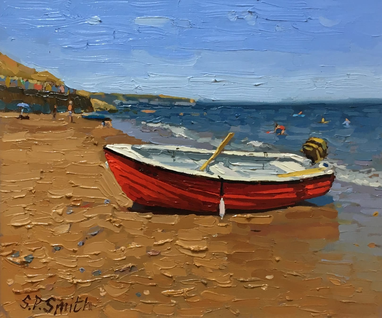 Steven Smith, Red Boat on Whitby Beach