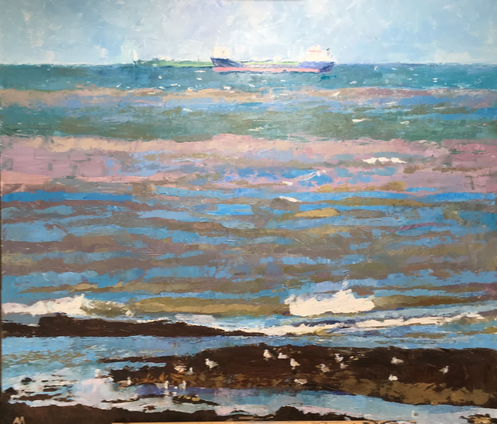 Anne Aspinall MAFA, Shelter (for Seabirds and Tankers) off Moelfre, 2019