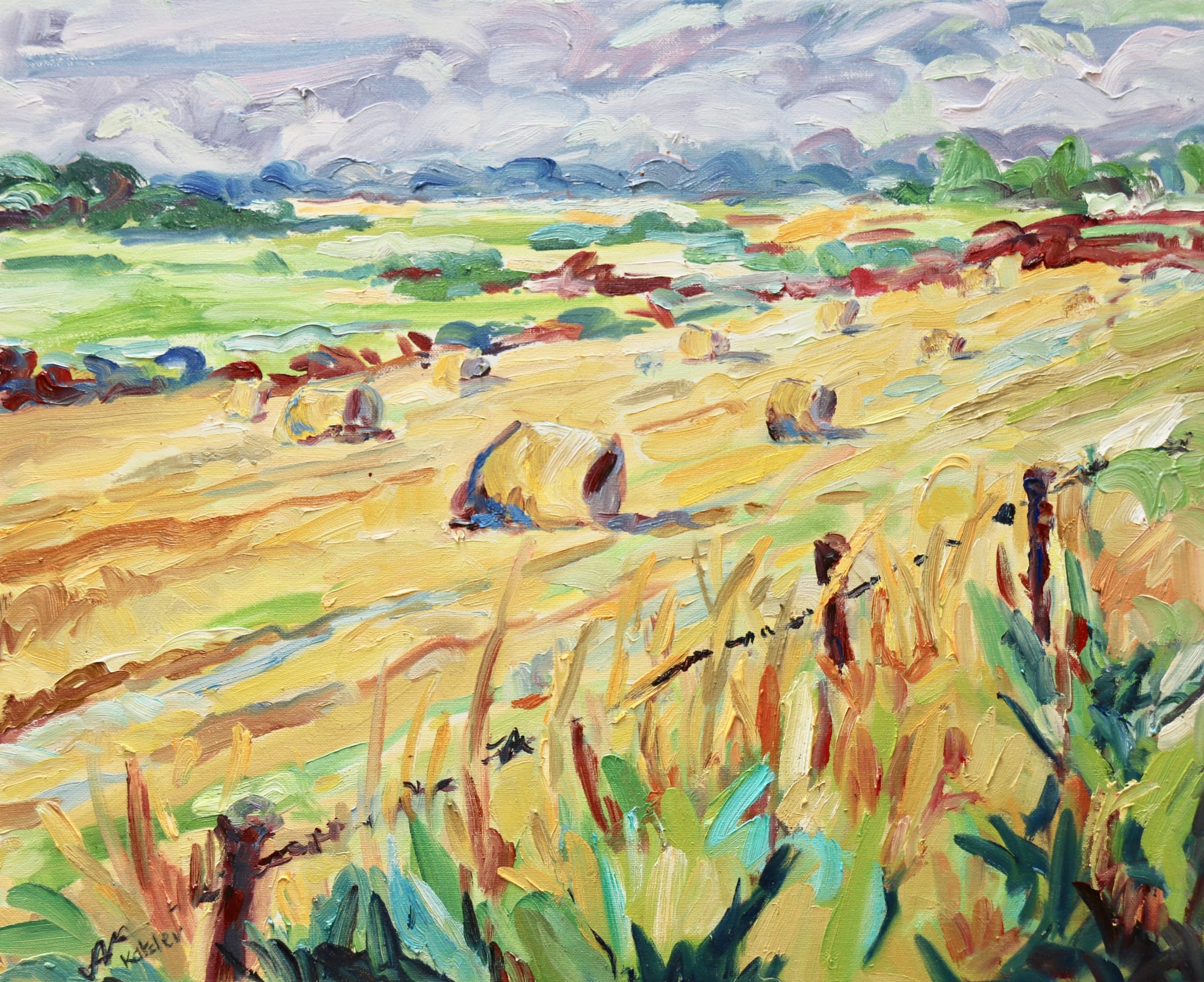 Fi Katzler, Bales in the Wheat Field (London Gallery)