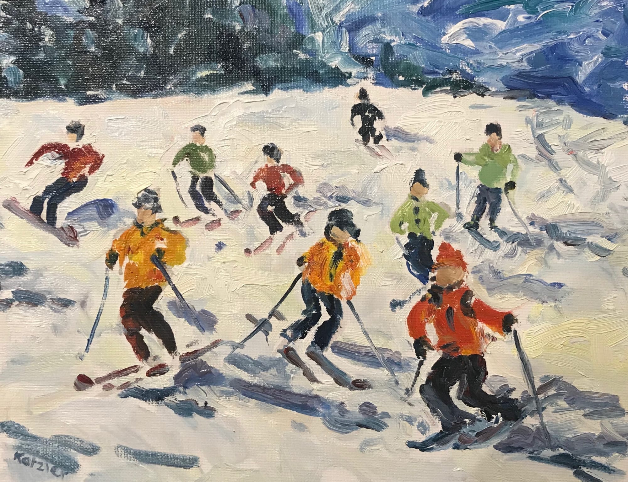Fi Katzler, Skiers (London Gallery)