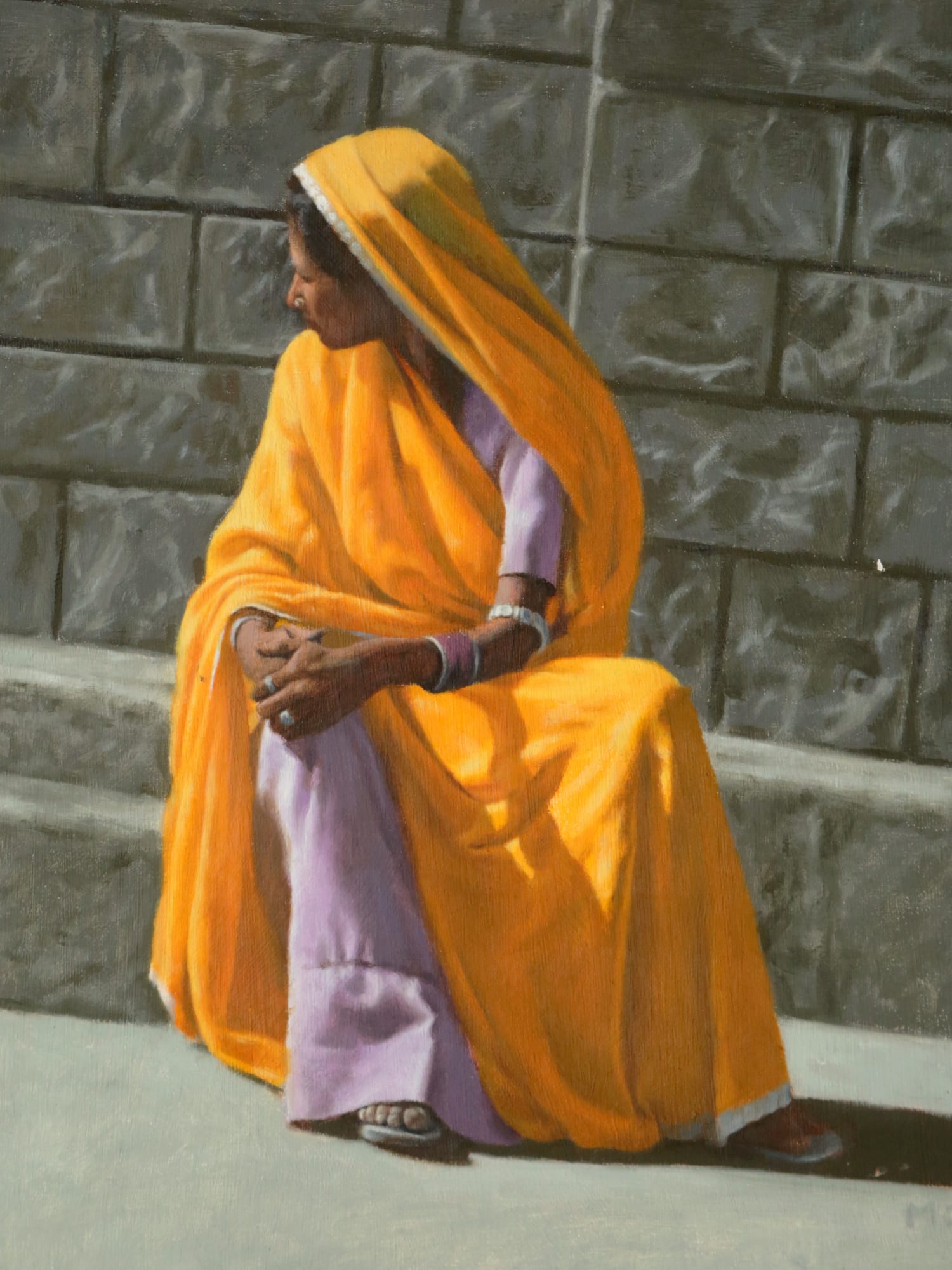 Mark Clark, Rajasthani Woman with Orange Sari