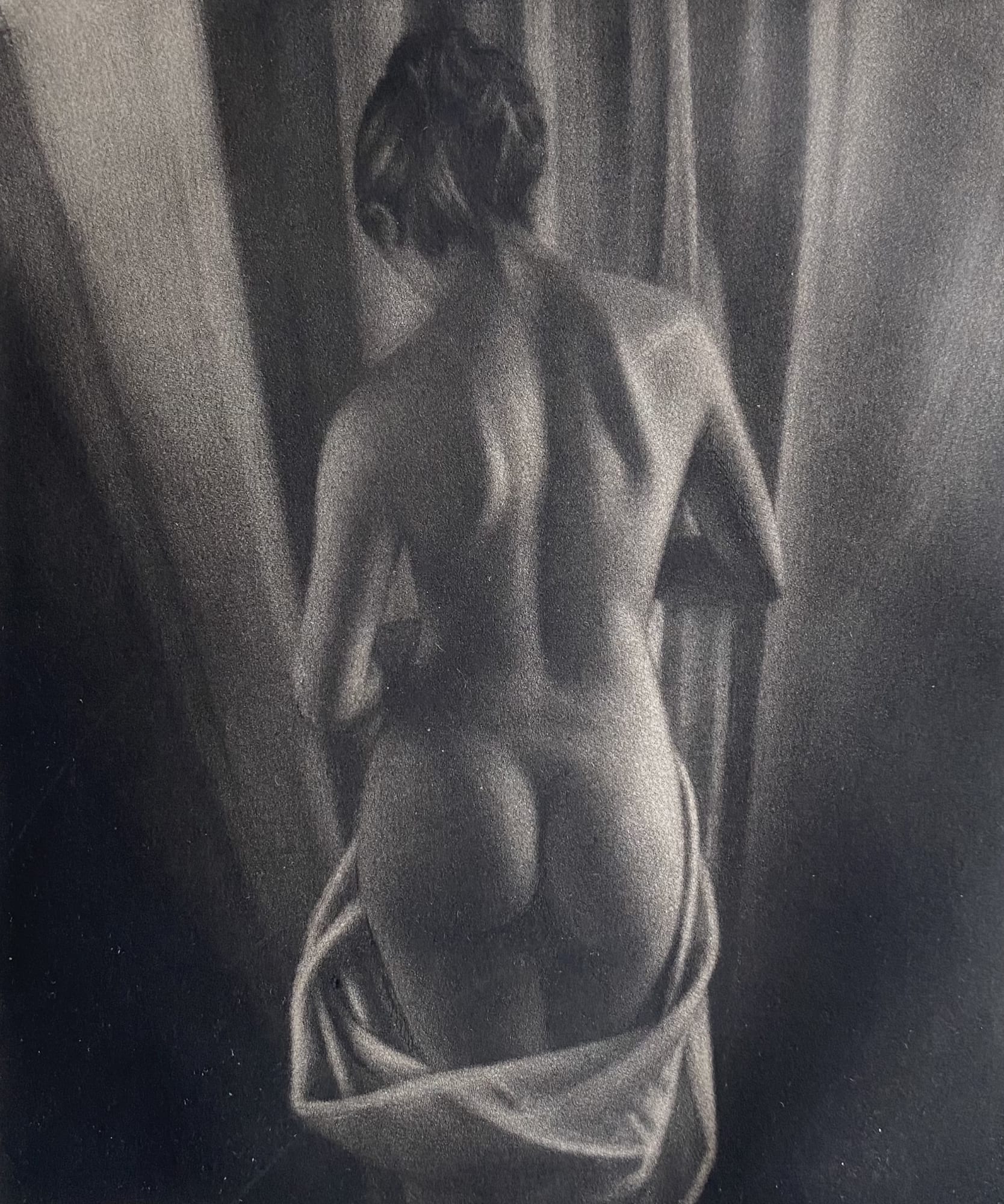 Mark Clark, Nude with Drape (Mounted)