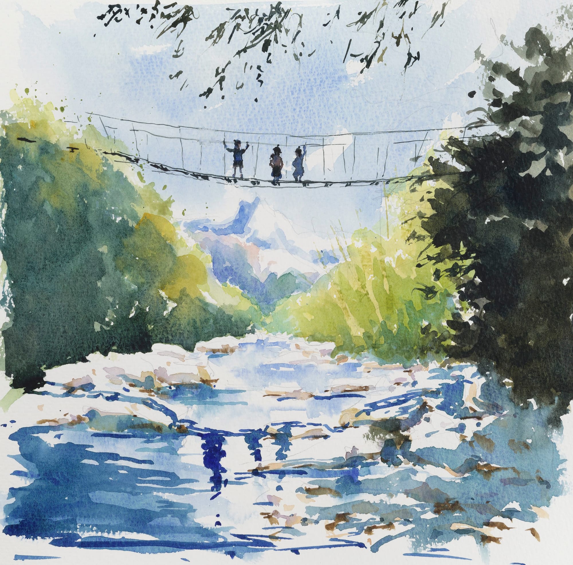 Julia Cassels, Swing Bridge, Annapurna, Nepal