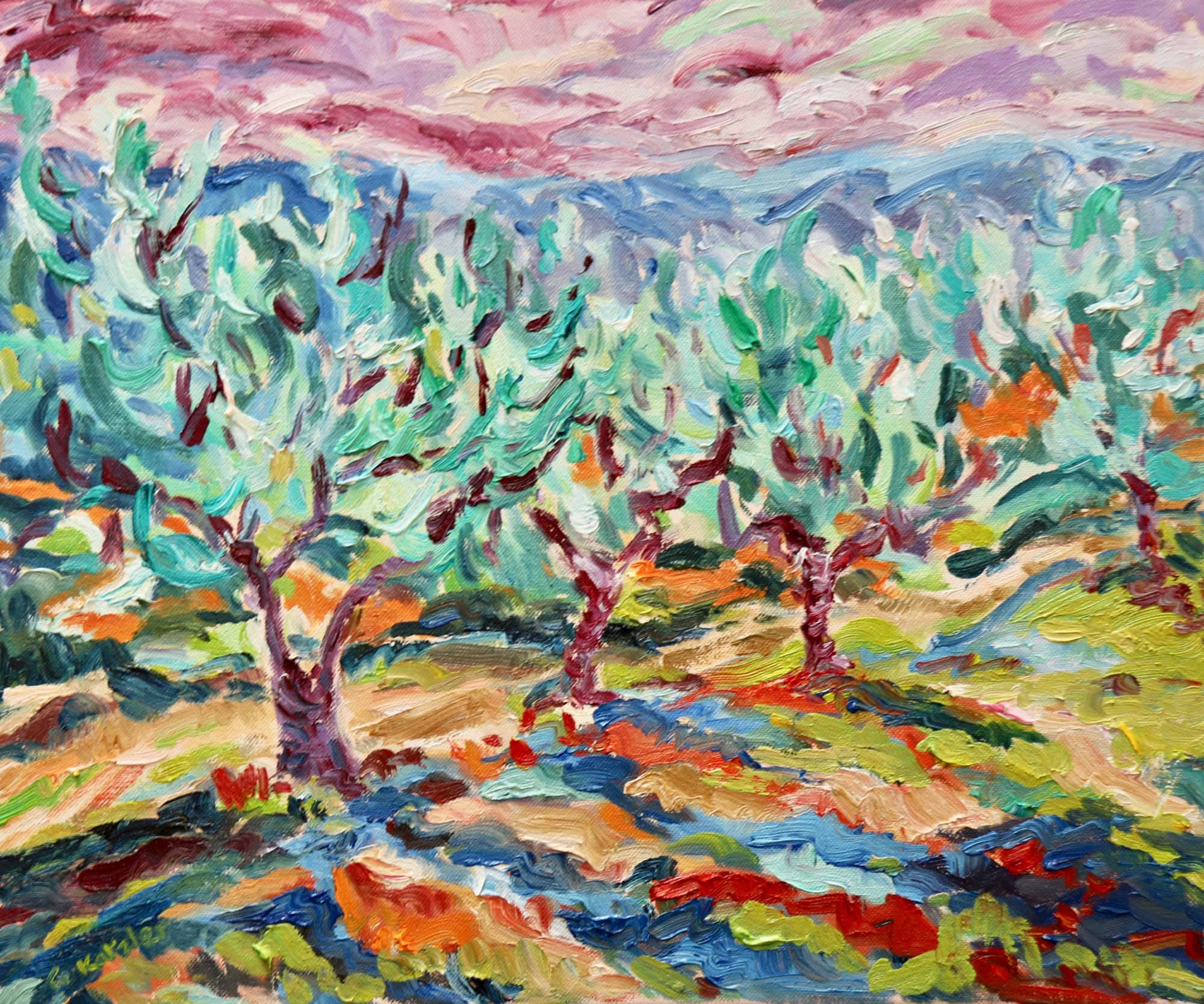 Fi Katzler, Olive Grove Sunset (London Gallery)
