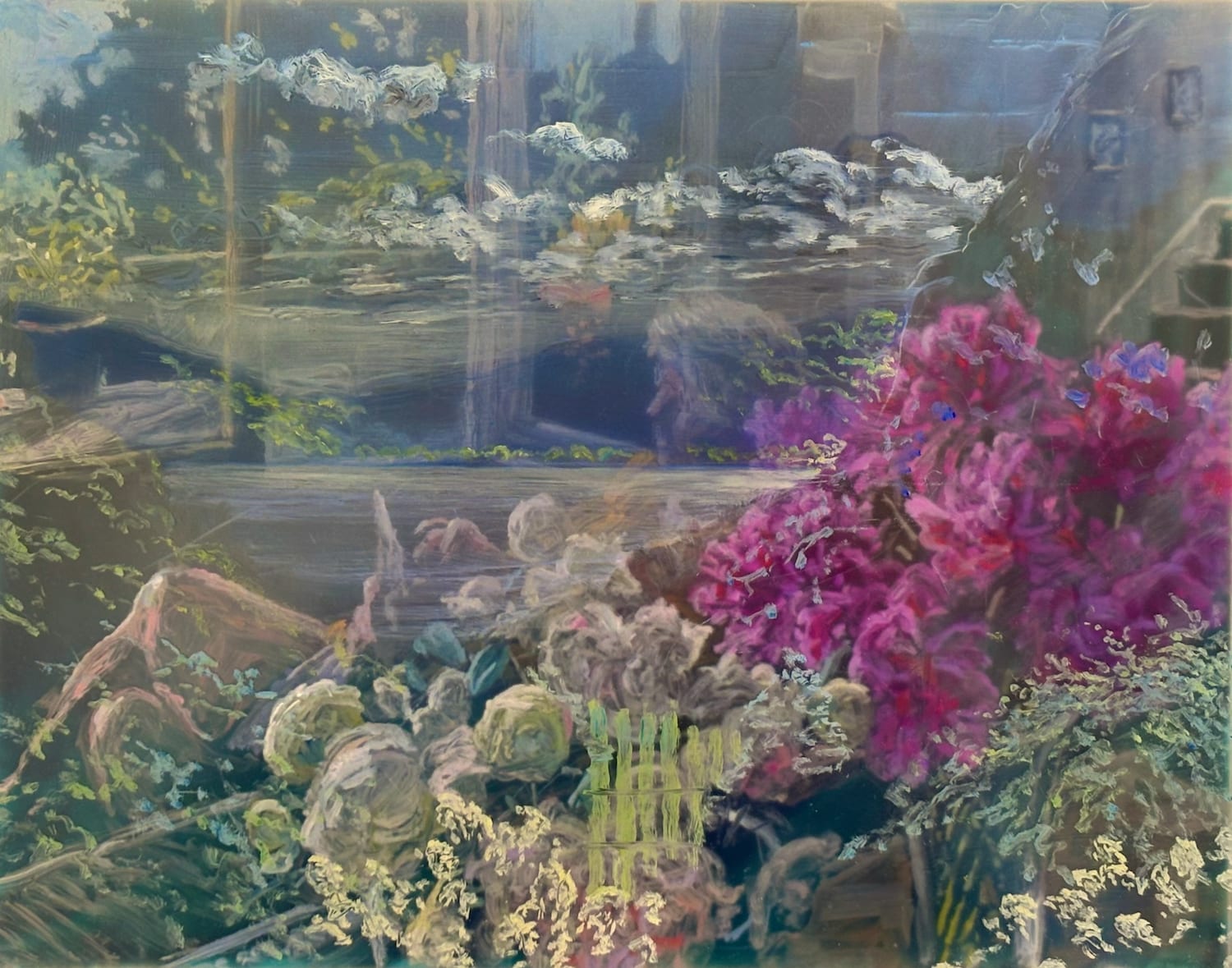 Martin Weinstein, Tereza and River, Outside Over Inside (Katie's Peonies), 2024