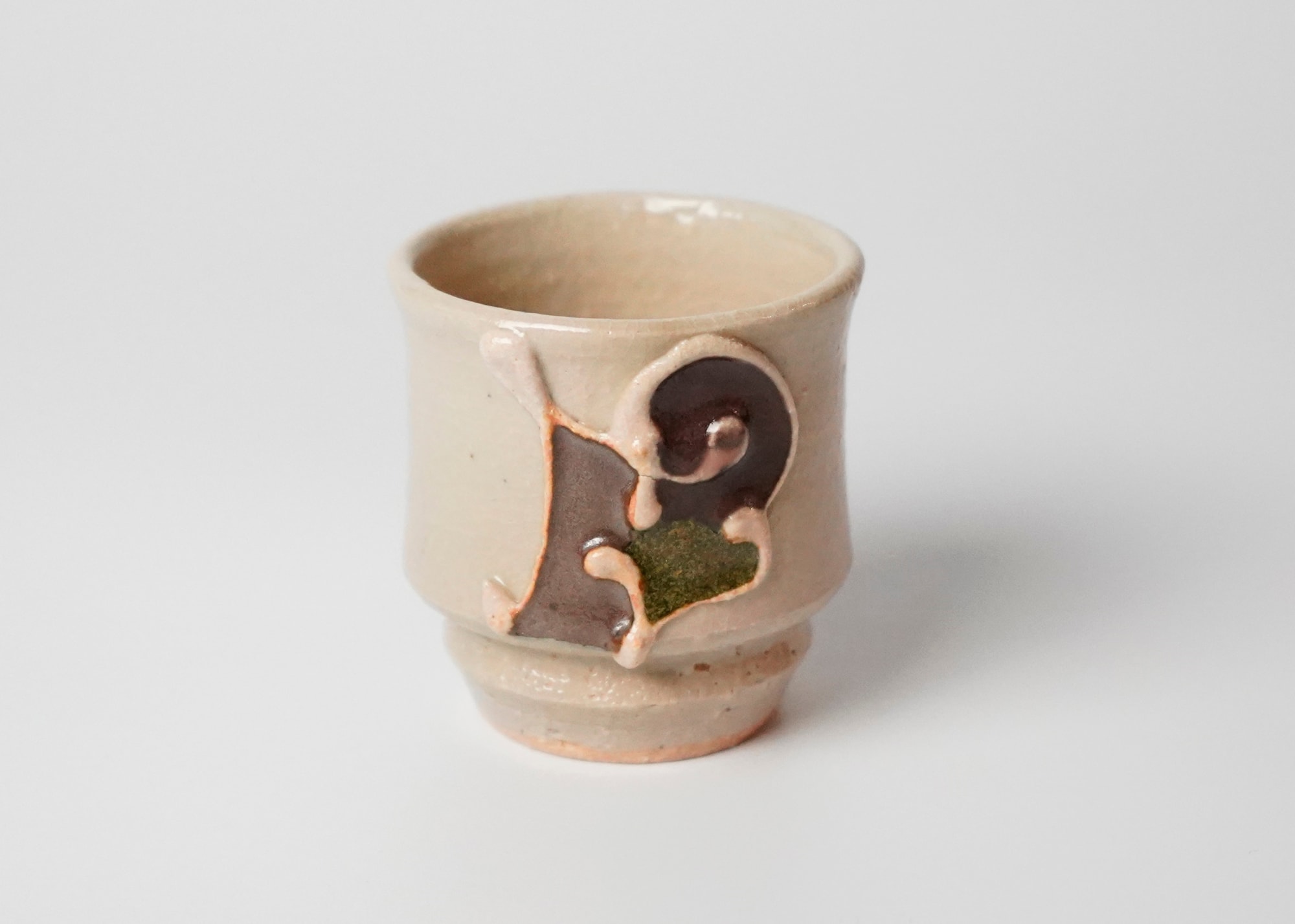 KAWAI Sota 河井創太, White Sake Cup Glaze Trailing 白盃