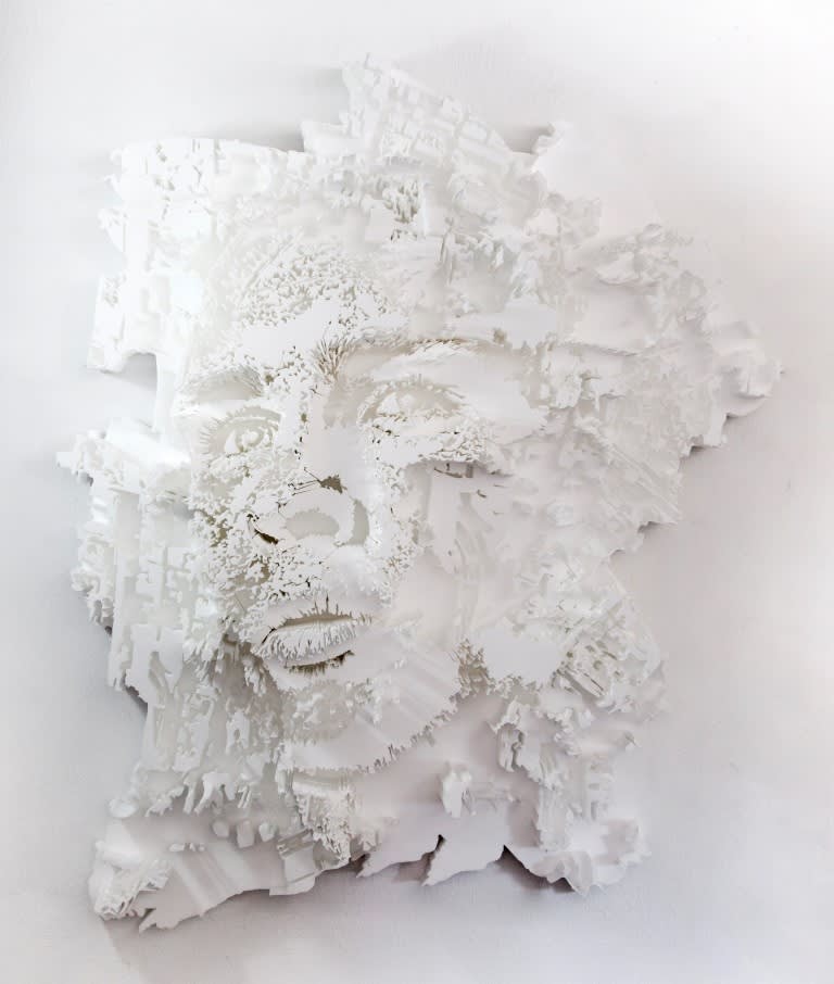 Vhils Diorama 21 Styrofoamcut with hot-wire, assembled and glued by hand 195 x 160 x 28 cm