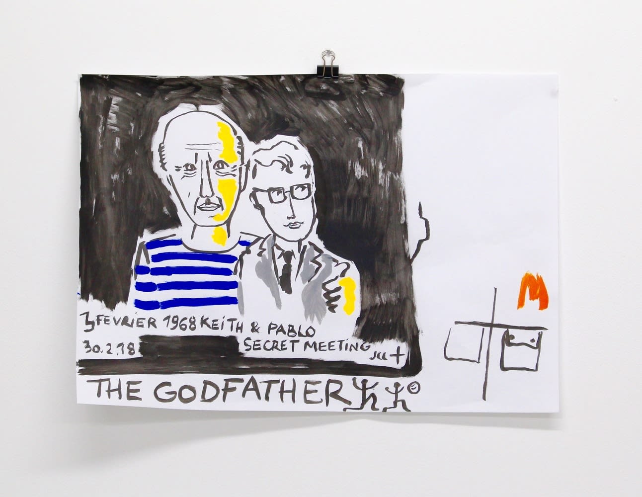 Castelbajac The Godfather drawing on paper 29.5 x 42 cm