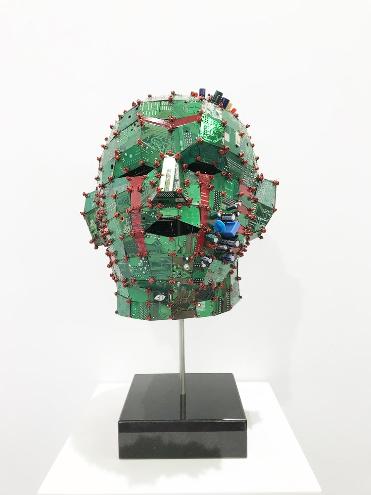 Liu Bolin Totem Portrait of Modern People 16 Circuit boards and Copper wires 30 x 25 x 25 cm