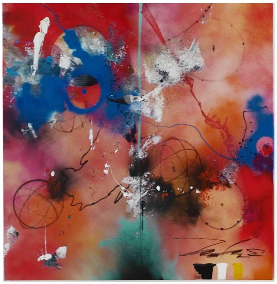 Futura Dim Sum spray paint and acrylic on canvas 140 x 140 cm