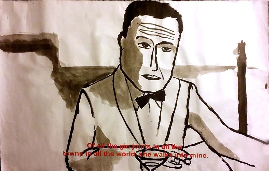 Castelbajac Subtitles #6 Ink and coffee on paper 66 x 96,5 cm