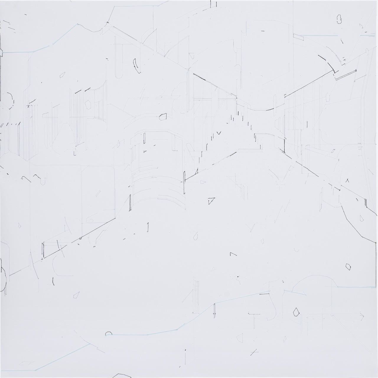 Keita Mori Bug Report Stretched thread on paper 100 x 100 cm