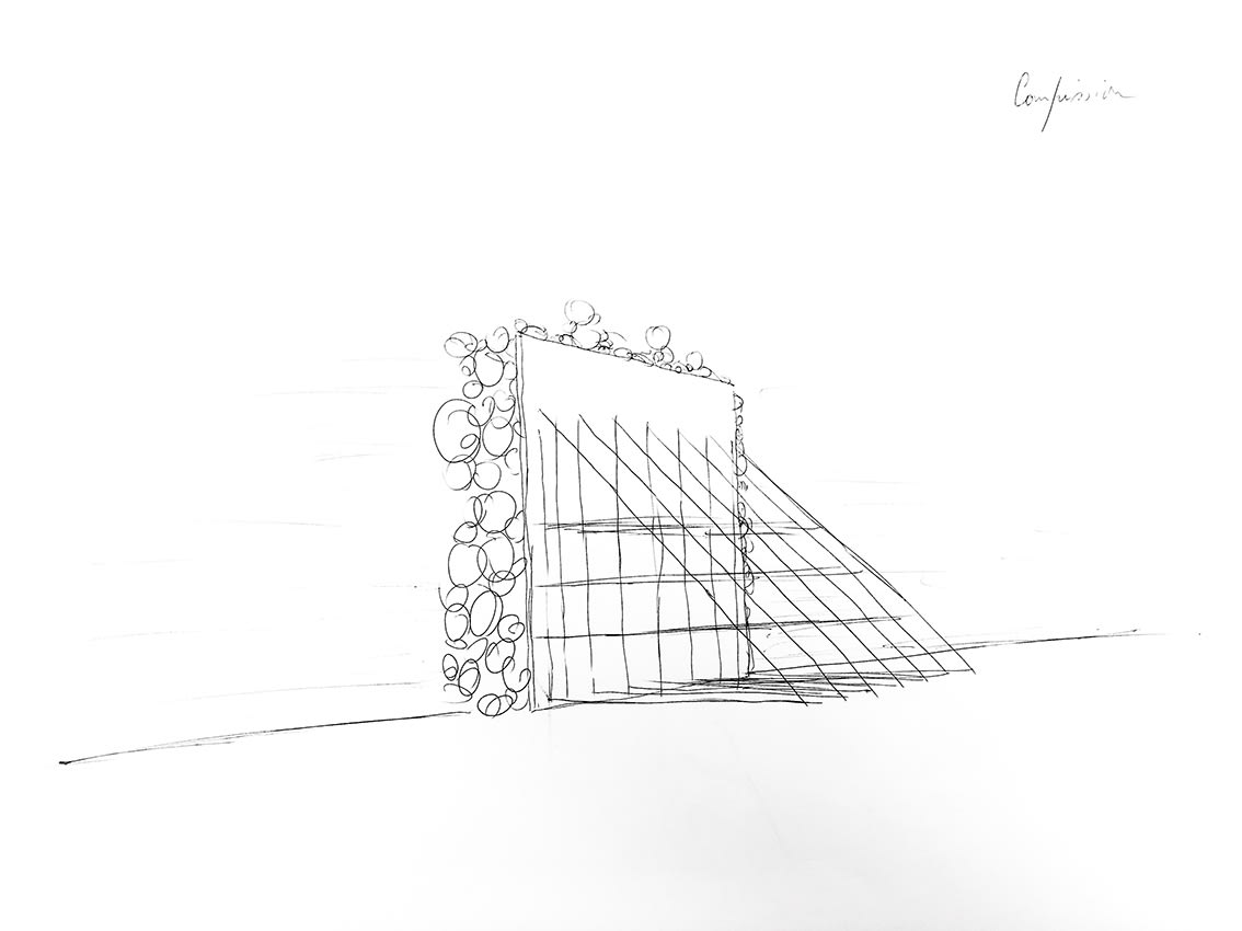 Charles Petillon Compression Pen on paper 21 x 29.7 cm