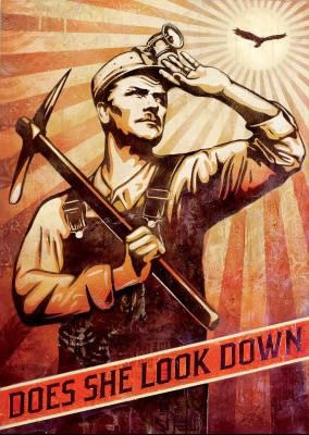 Shepard Fairey Does she look down silk screen 60 x 45 cm 24x18 inches