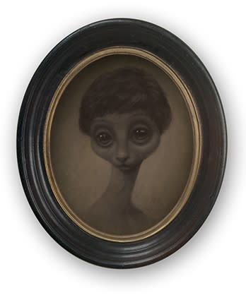 Marion Peck Mouse Lady Oil painting on canvas 18 x 14 cm