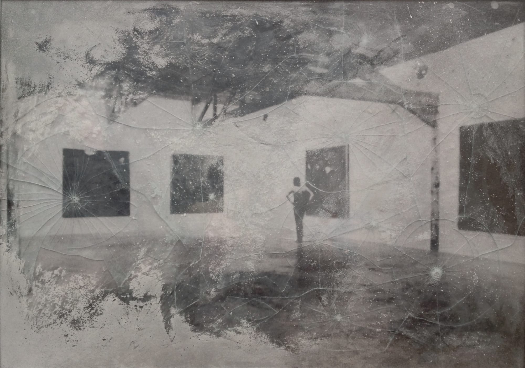Augustin Steyer Ellipse/ Crash #6 Inkjet print on paper, glass, plexiglas and paint 70,5 x 100,5 cm
