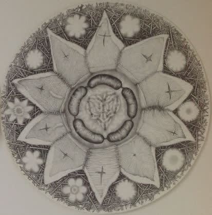 Davor Vrankic Carrousel du bonheur 1 graphite on paper 50 cm diametre diam : 50 cm