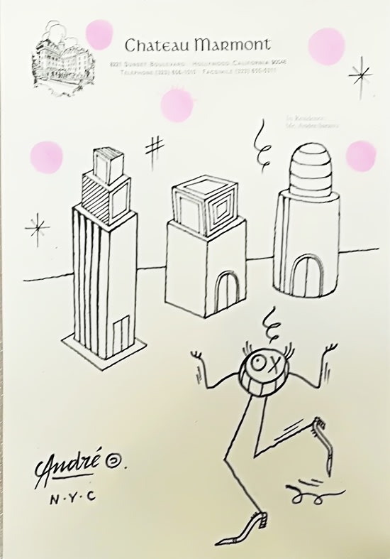 André Saraiva NYC Skyscrapers drawing on paper 27 x 18.5 cm