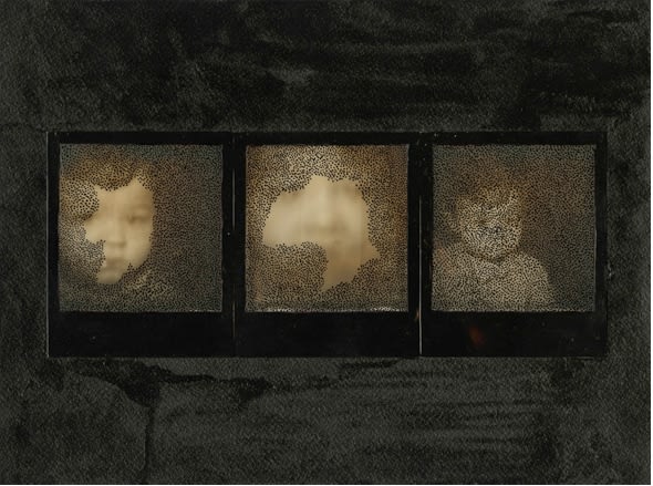 Camille De Galbert Leo polaroid, pen and ink on watercolor paper 29 cm x 21.5 cm