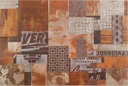 Vhils Anagrama 03 Cut and assembled metal plate, acid-resistant solution, nitric acid, rust, wax 100x150cm