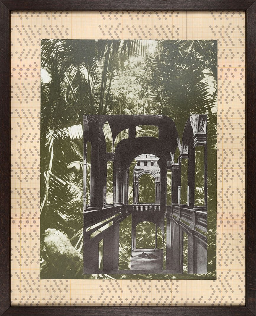 Leonora Hamill Untitled VIII Mixed-media collage, printed matter, punch card, graph tracing paper and canvas 24 x 30 cm