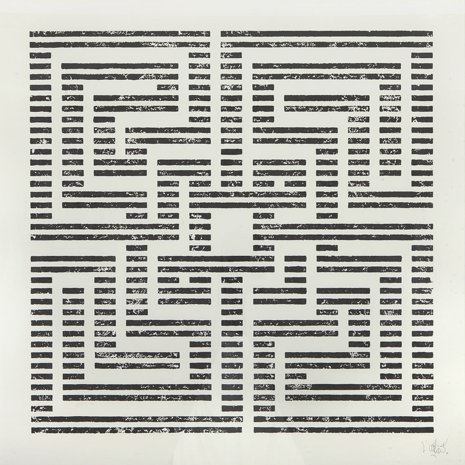 L'Atlas Estampe n°2 ink stamp on paper 100 x 100 cm