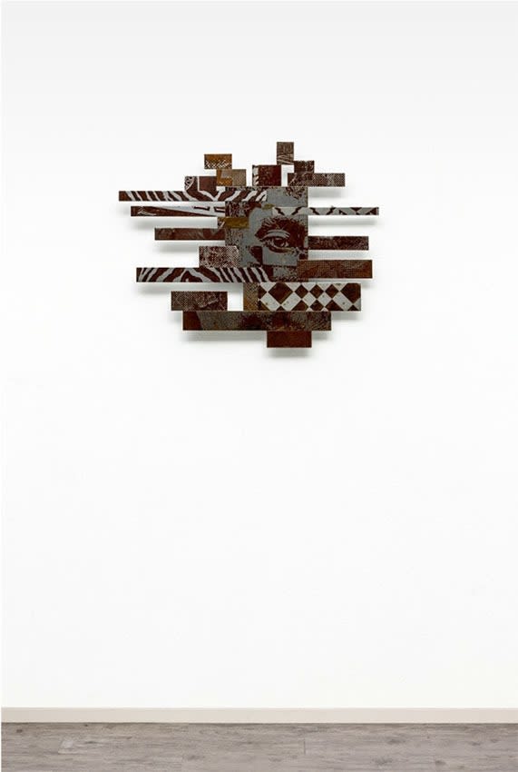 Vhils Perplex series #04 Acid-etched metal plates, cut and assembled 43 x 54.5 cm