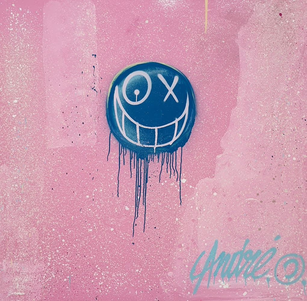 André Saraiva Sans titre Acrylic and spray painting 140 x 140 cm