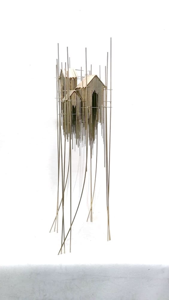 David Moreno Comunidad El dorado 03 Carbon Steel, Silver, Paint 23 x 28 x 92 cm 9 x 11 x 36 inches