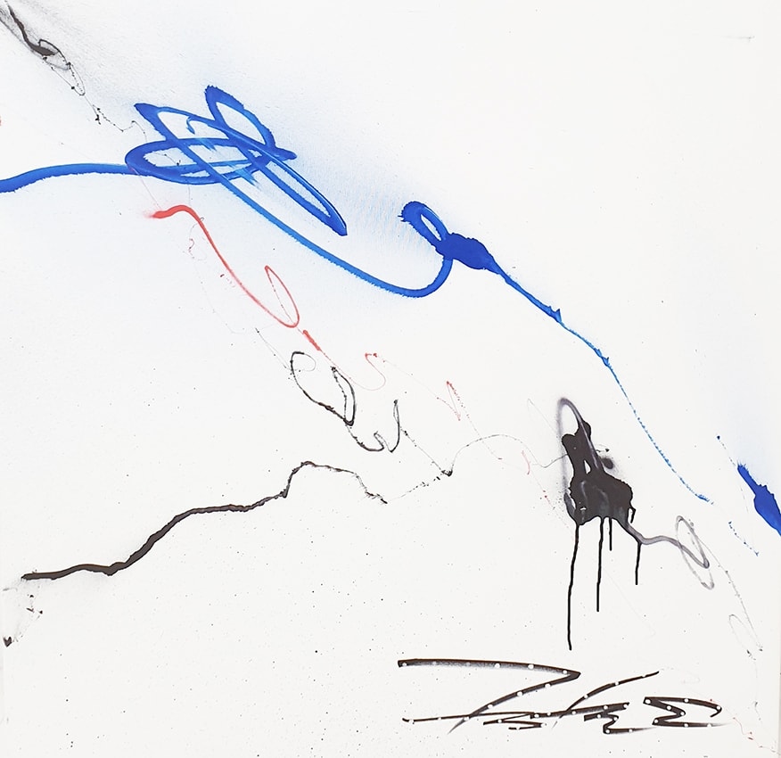 Futura PSG 4 Acrylic and spray painting 100 x 100 cm